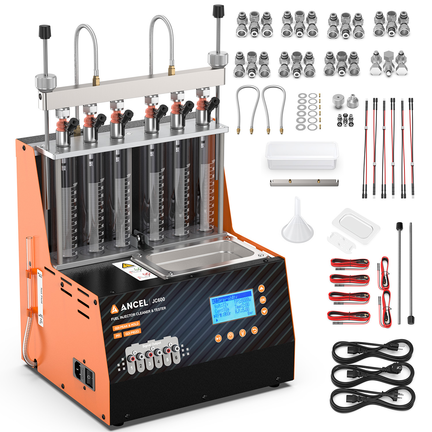 6 Cylinder GDI EFI Fuel Injector Tester Cleaner Ultrasonic Cleanning Machine