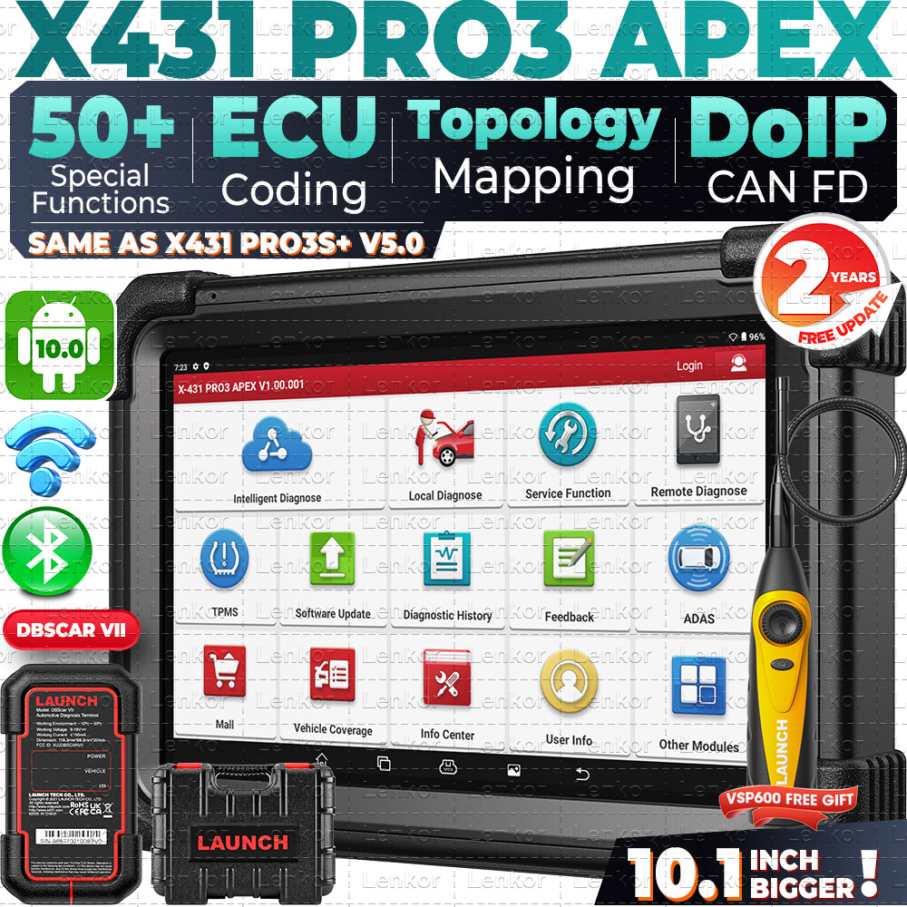 Launch X431 PRO3 APEX PRO 5 Bidirectional Scanner Car Diagnostic Tool Key Coding