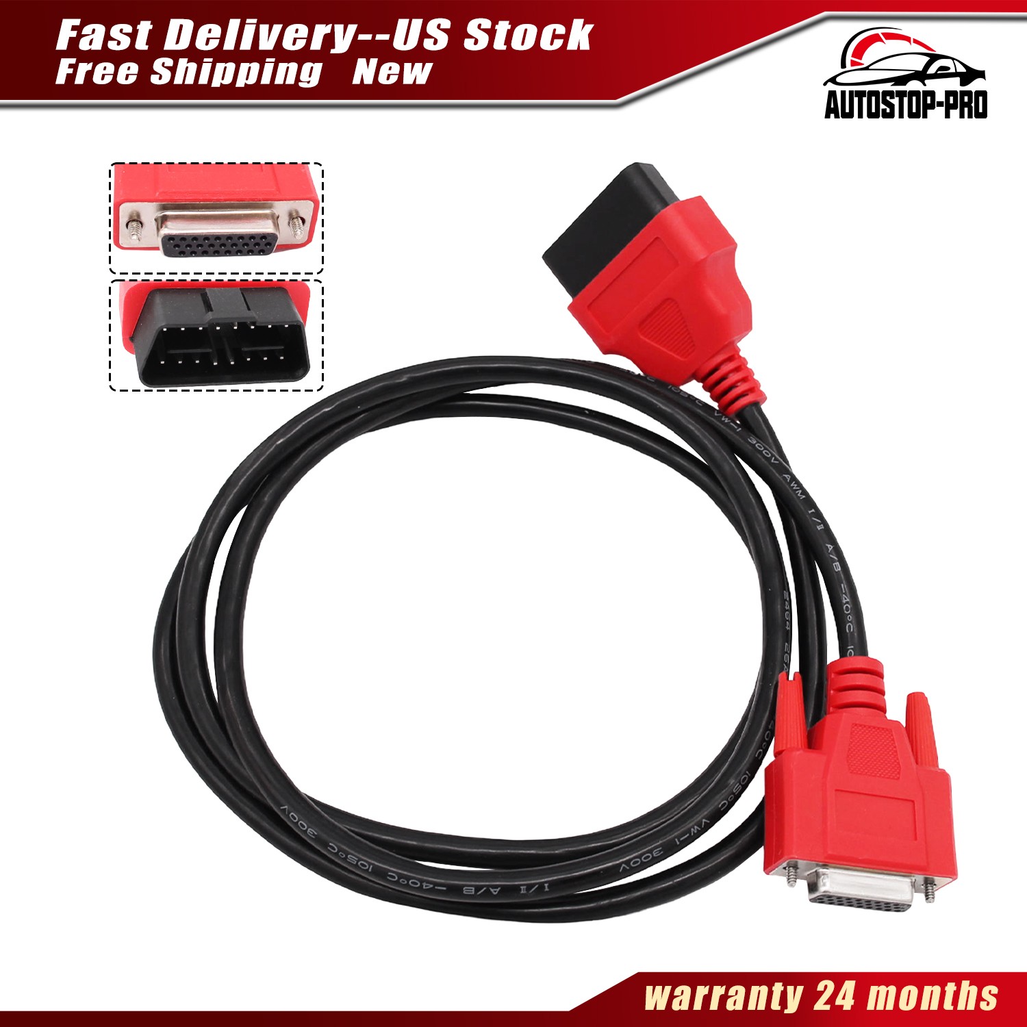 1Pc 6FT OBDII OBD2 Cable for Snap on DA-4 SOLUS EDGE Scanner EESC320 EAX0068L00C