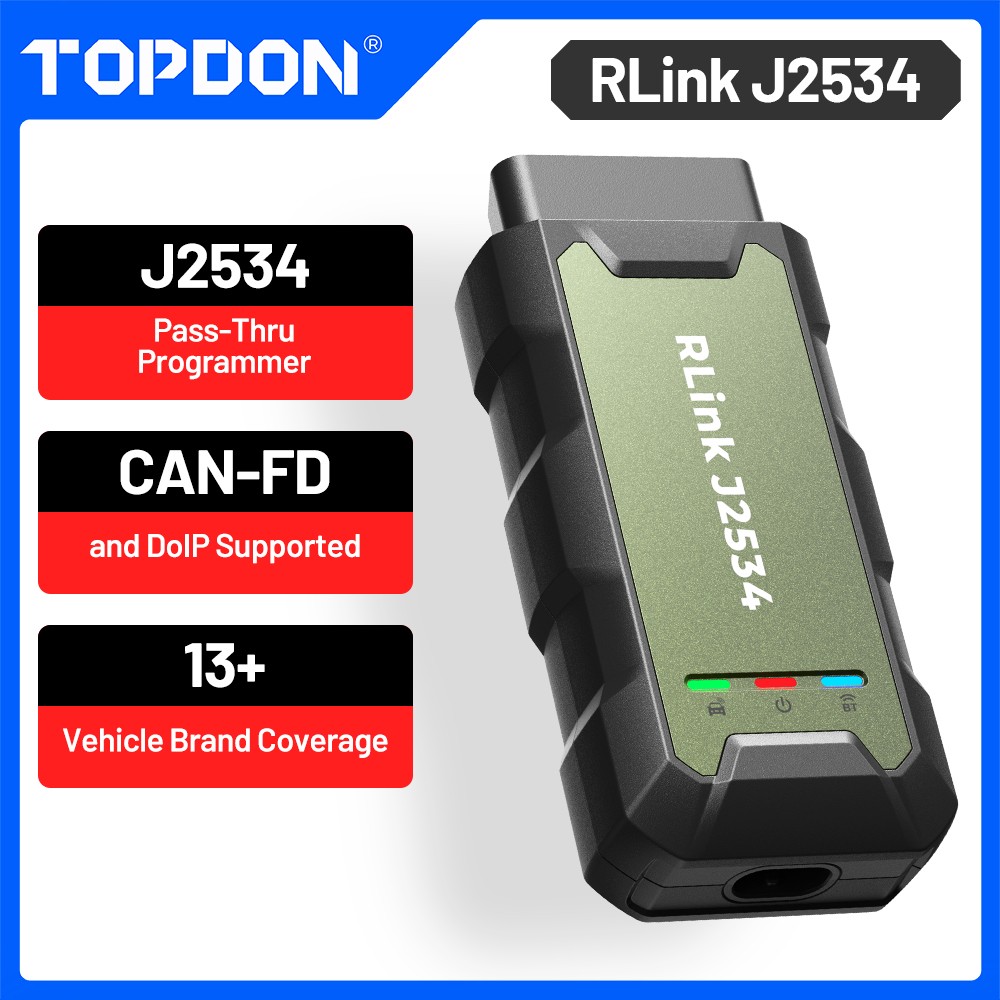 Topdon RLink J2534 VCI Kit Pass Thru E-CU Programming SAE J2534 D-PDU RP1210