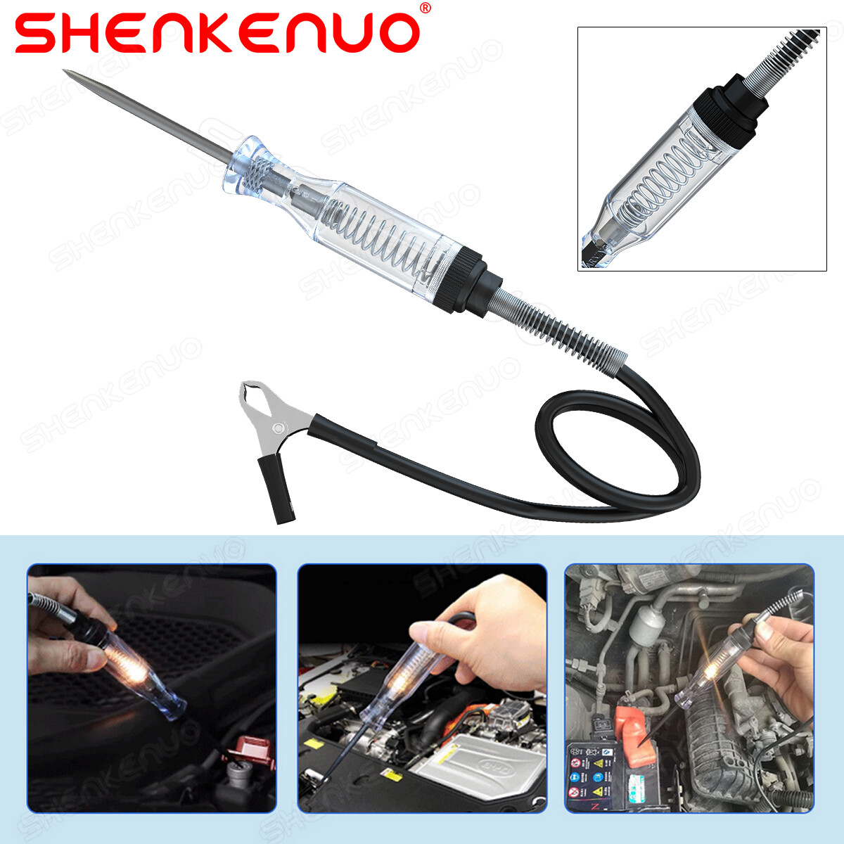 Test Light Car Circuit Tester Probe 24V 12V 6V DC Voltage Continuity Tester US