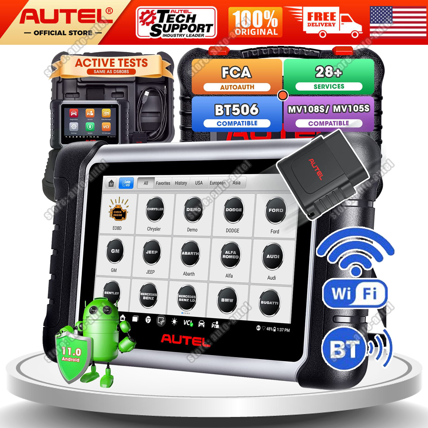 Autel MaxiCOM MK808BT PRO Android 11.0 4G & 64G – Bidirectional – 5000mAh Scaner
