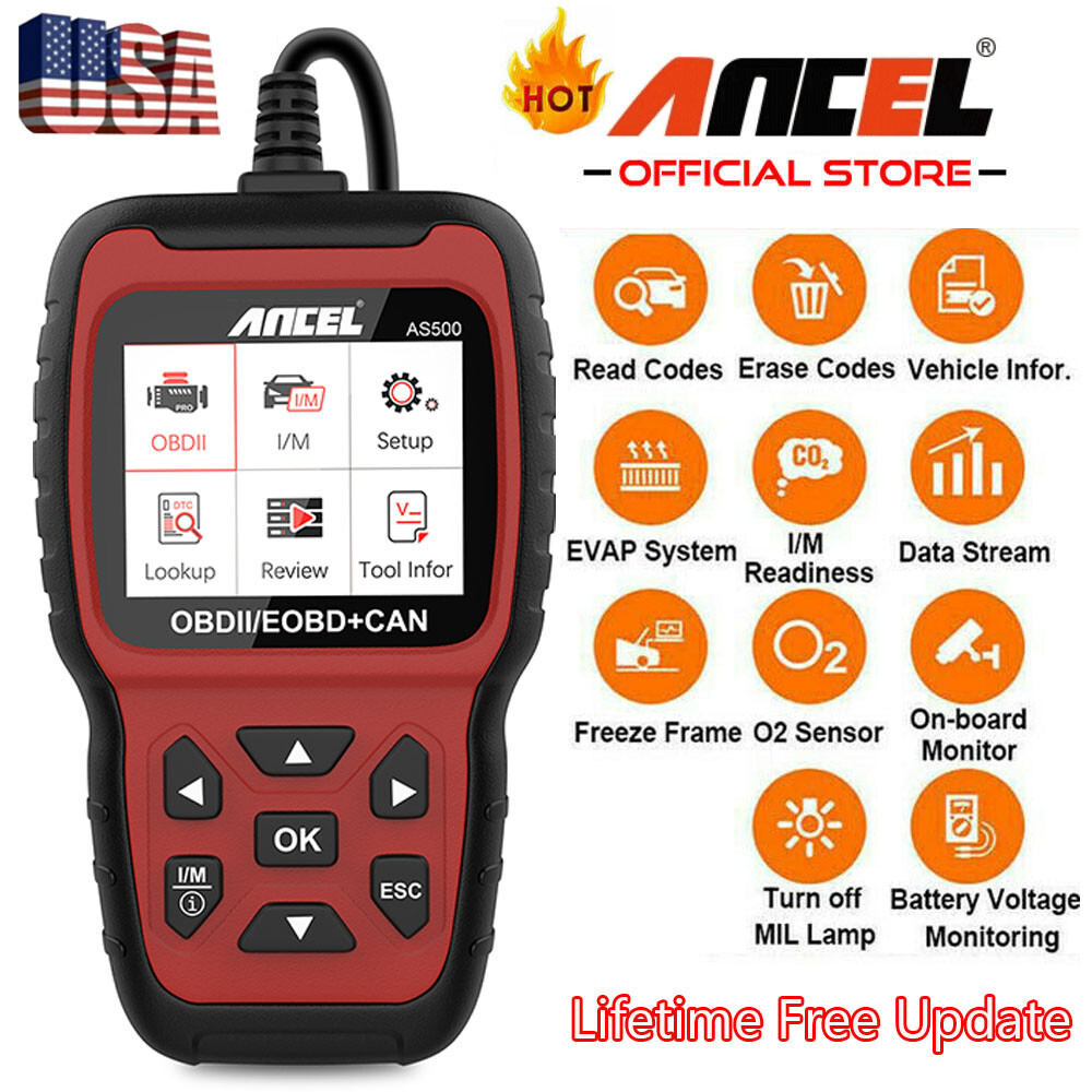 ANCEL AS500 OBD2 Scanner Code Reader Car Diagnostic Scan Tool Check Engine Fault