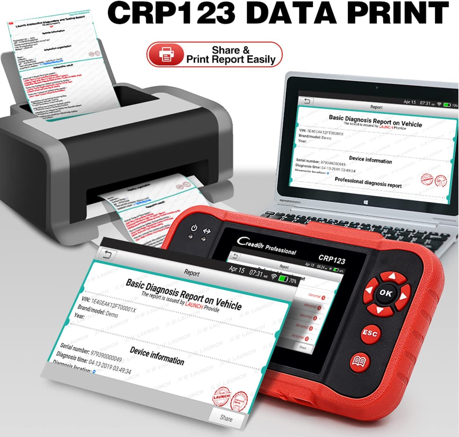2024 LAUNCH CRP123 OBD2 Scanner Engine/ABS/SRS/Transmission Diagnostic Scan Tool