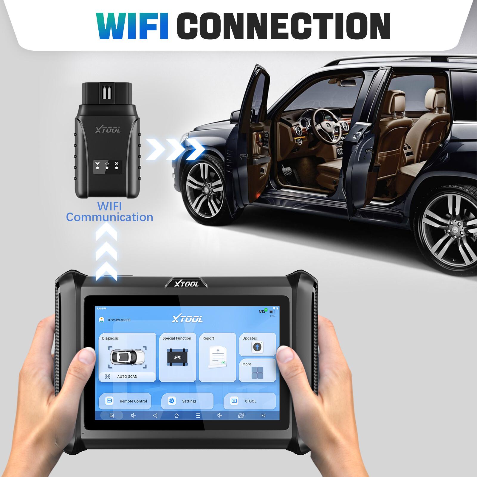 XTOOL D7W Car Bidirectional Diagnostic Scanner All System E^CU Coding CANFD DoIP