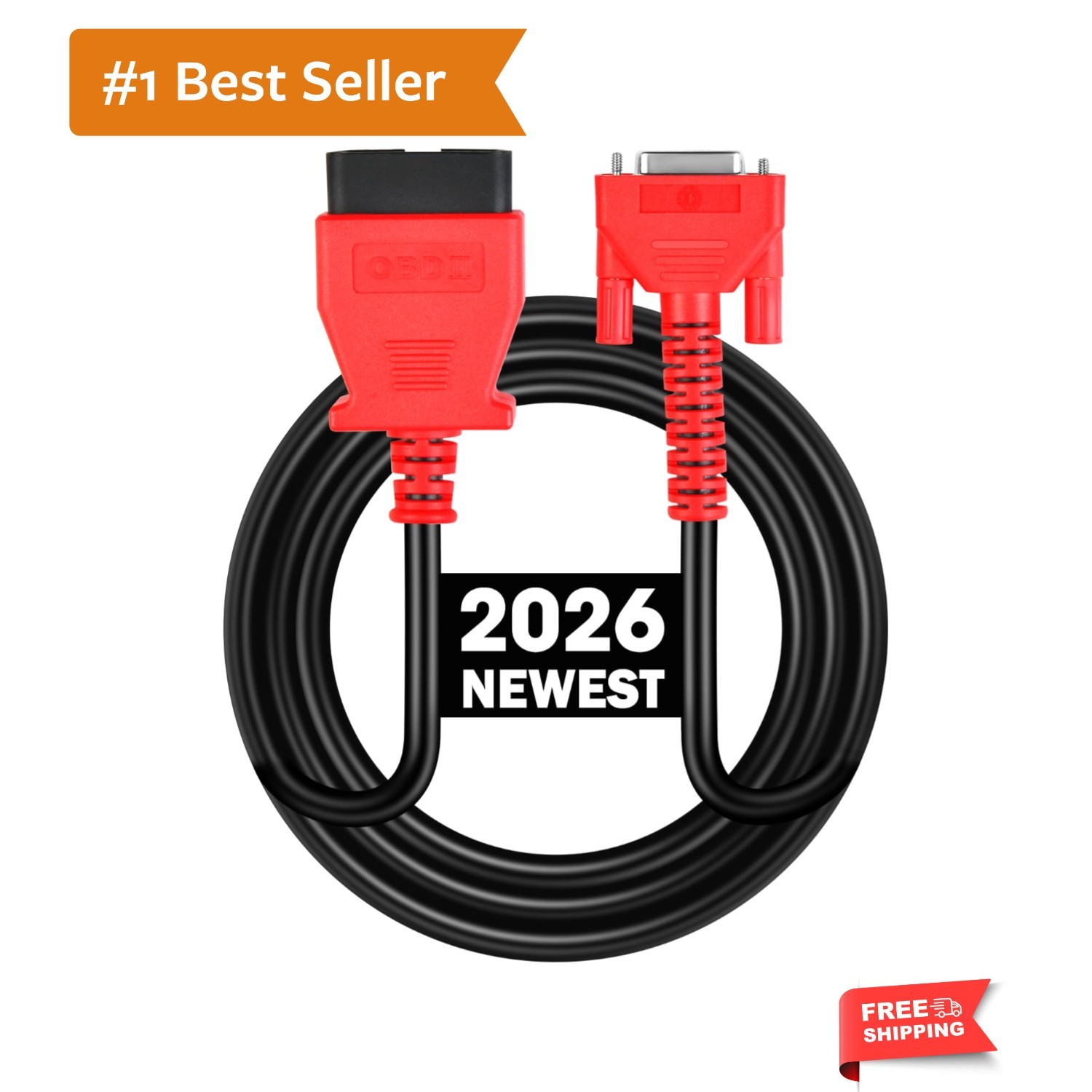Main Cable for 808 Series Scanners, 5.6FT/ 1.7M 16 Pin DB15 OBDII Diagnostic…