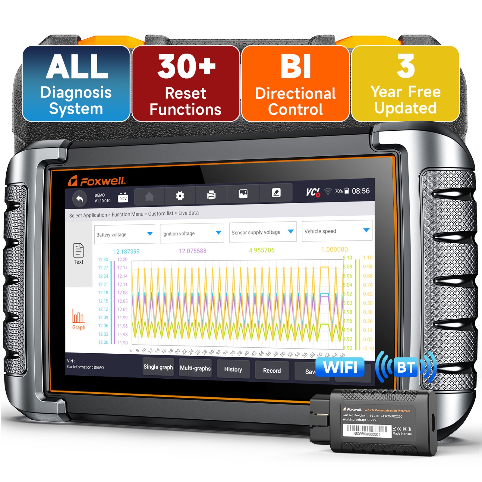 FOXWELL NT809 Bidirectional OBD2 Scanner All System Diagnostic Tool TPMS ABS SRS