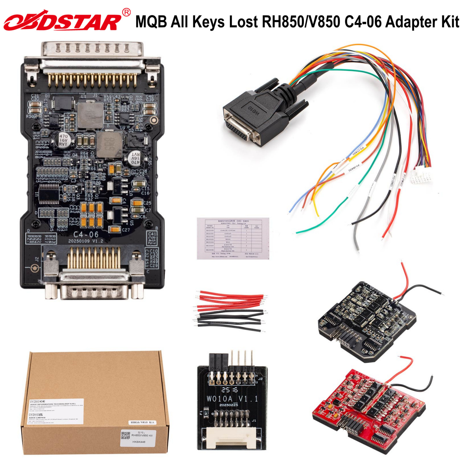 OBDSTAR M-QB All Keys Lost RH850/V850 Adapter Kit for IMMO Data/ Pincode Read US