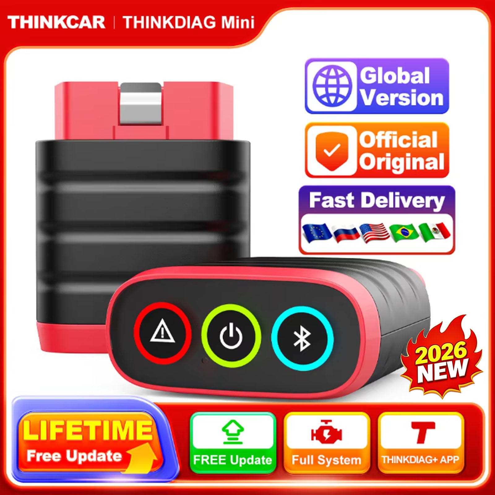 Thinkdiag mini Bluetooth All System Car Diagnostic Tool OBD2 Scanner Code Reader
