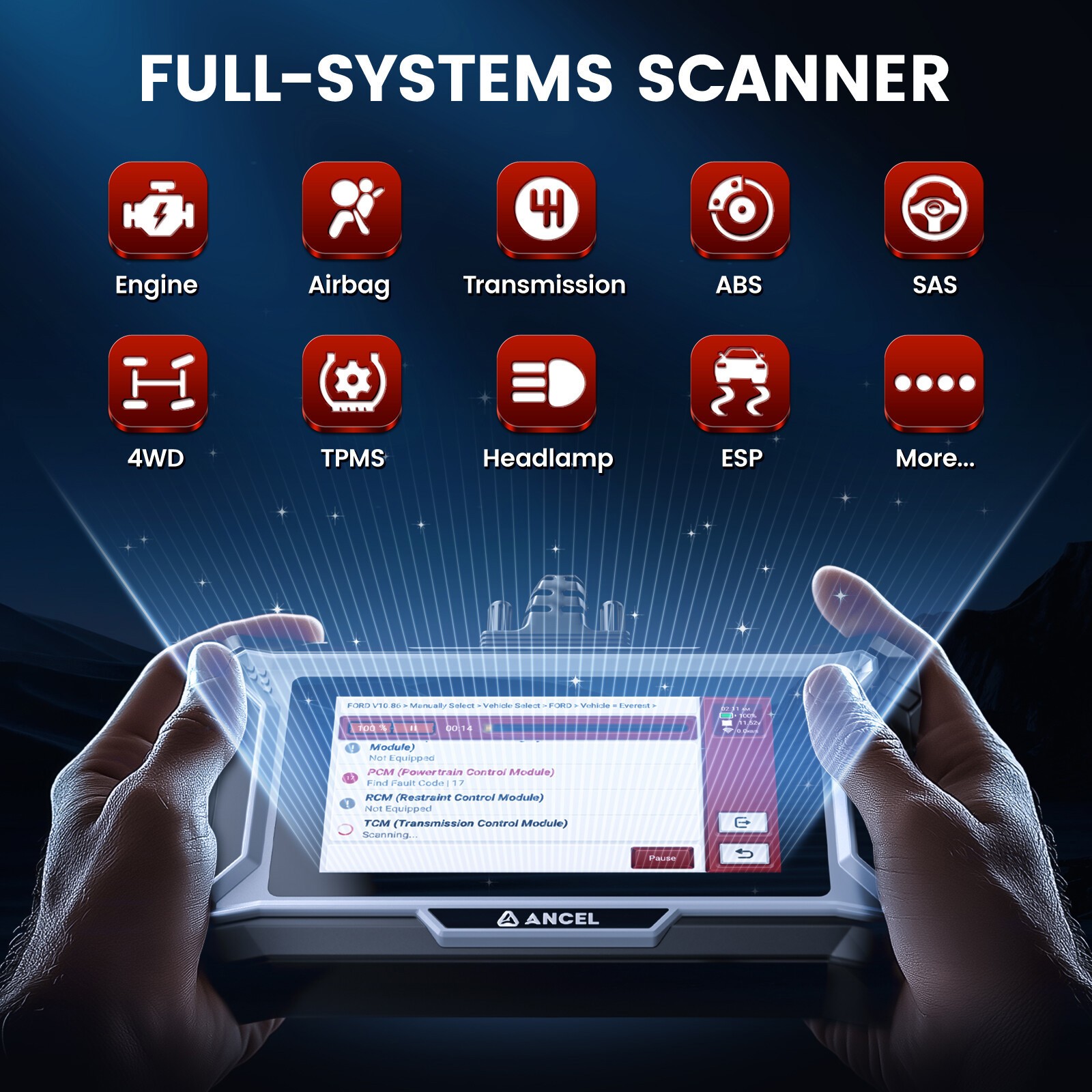 ANCEL DS200 OBD2 Auto Scanner All System Diagnostic Tool ABS SRS Oil Reset EPB