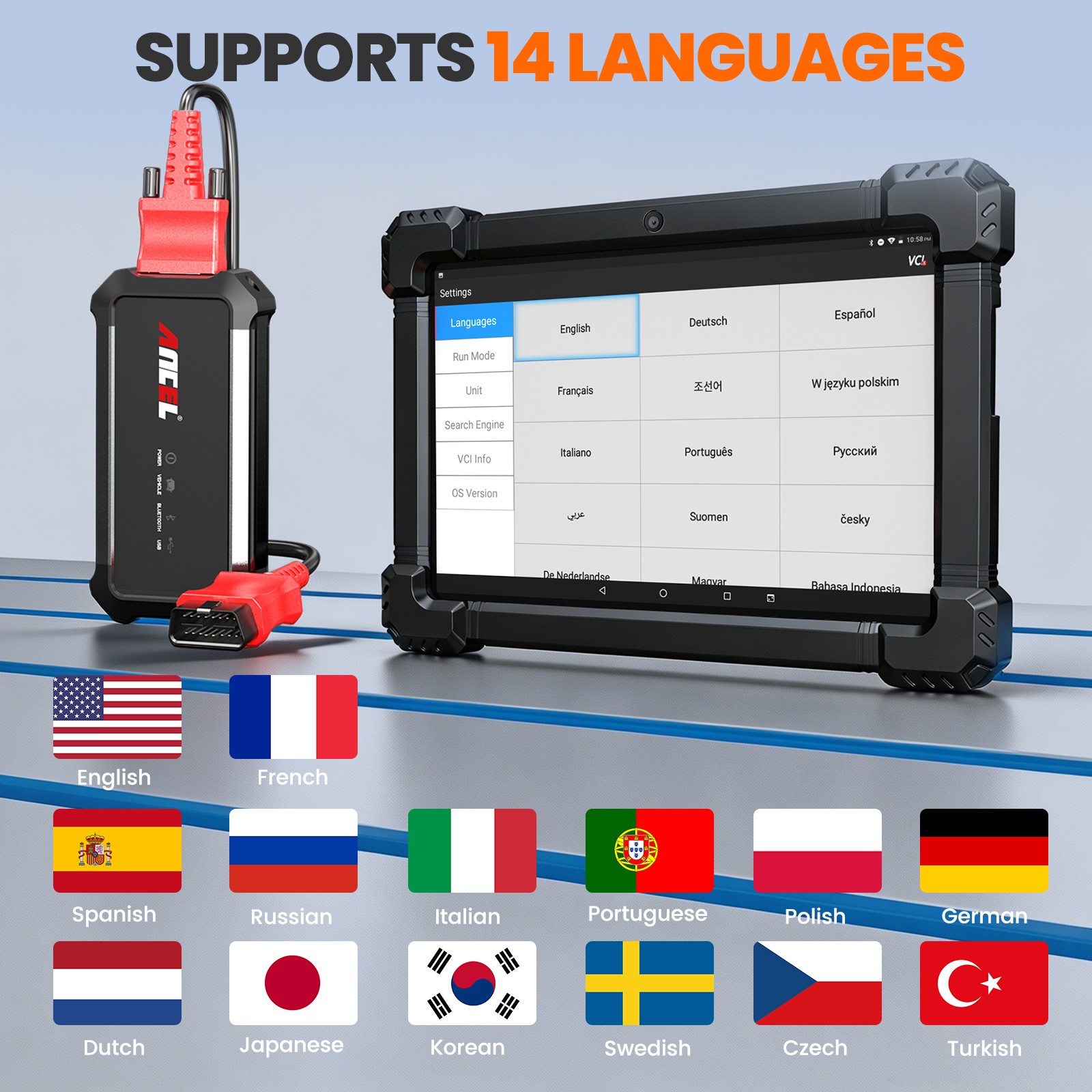 Full System Bidirectional OBD2 Scanner ANCEL X7 TPMS DPF IMMO TPS Reset Service