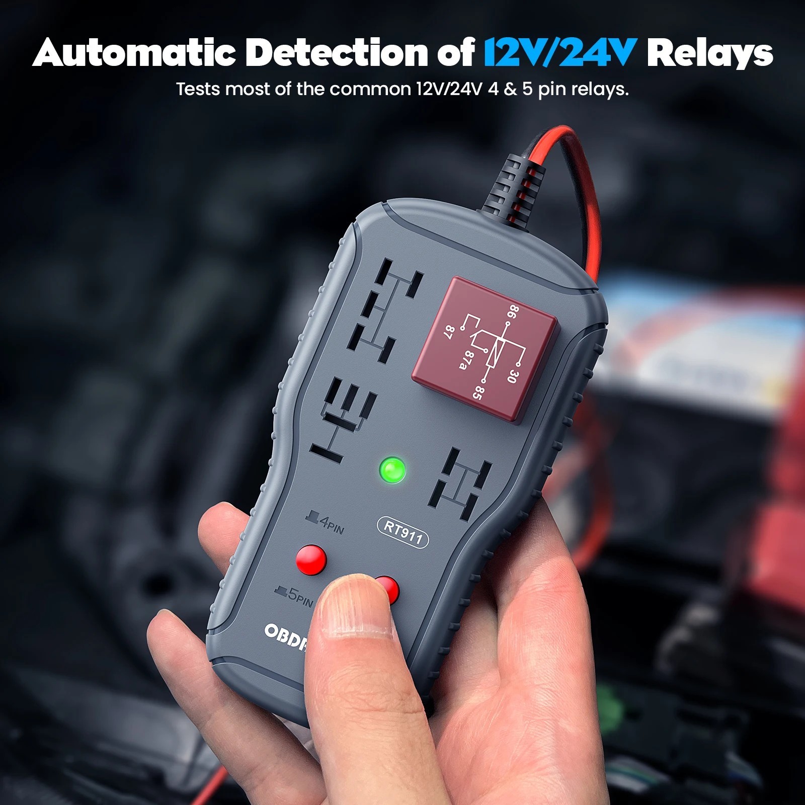 12V/24V Automotive Relay Tester 4PIN 5PIN Super Relay Tester Diagnostic Tool Pro
