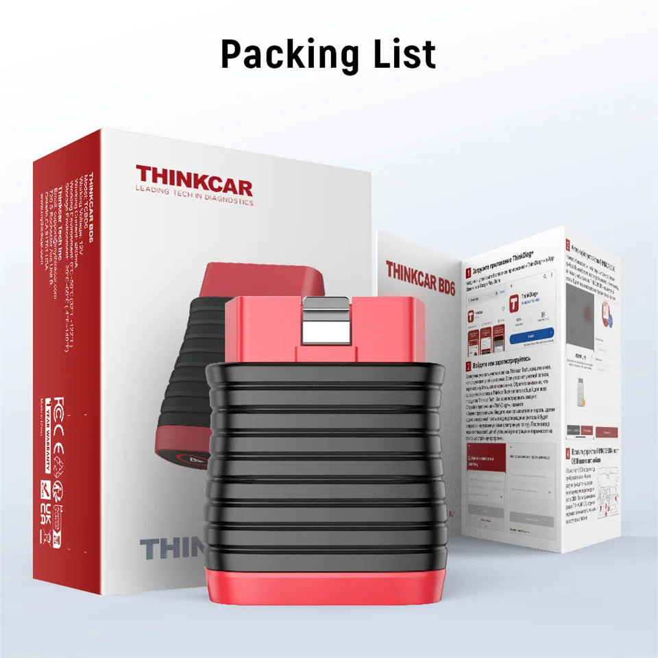 2026 Thinkcar BD6 Car OBD2 Scanner Full System Diagnostic Tool + Extension cable
