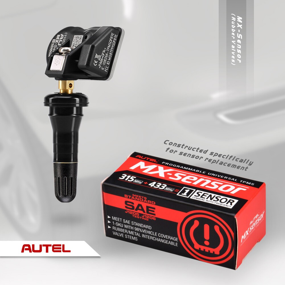 Autel TPMS Sensor MX-Sensor 315MHz + 433MHz Programmable Universal Rubber Valve