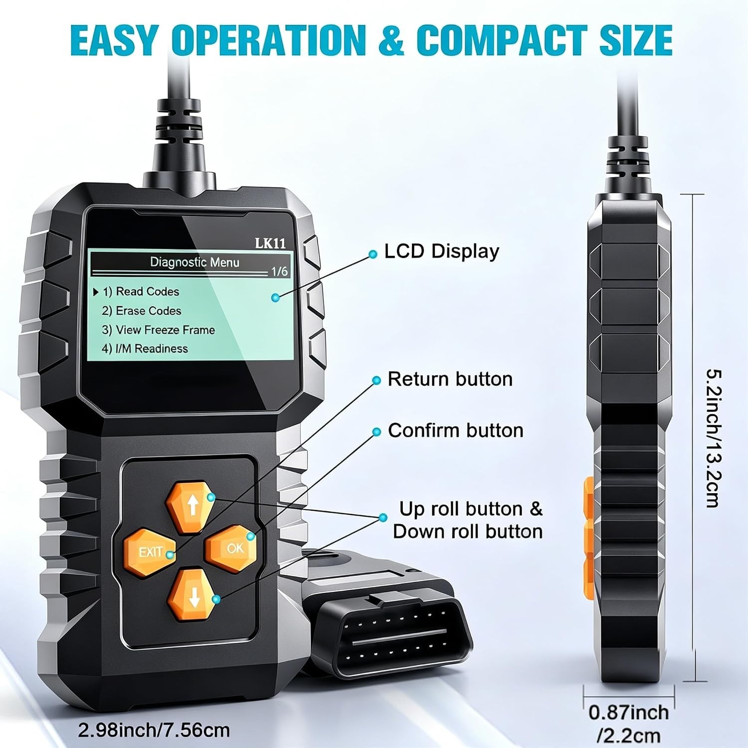 Easy-to-Use Engine Diagnostics Scanner: Retrieve Codes & Live Data Effortlessly