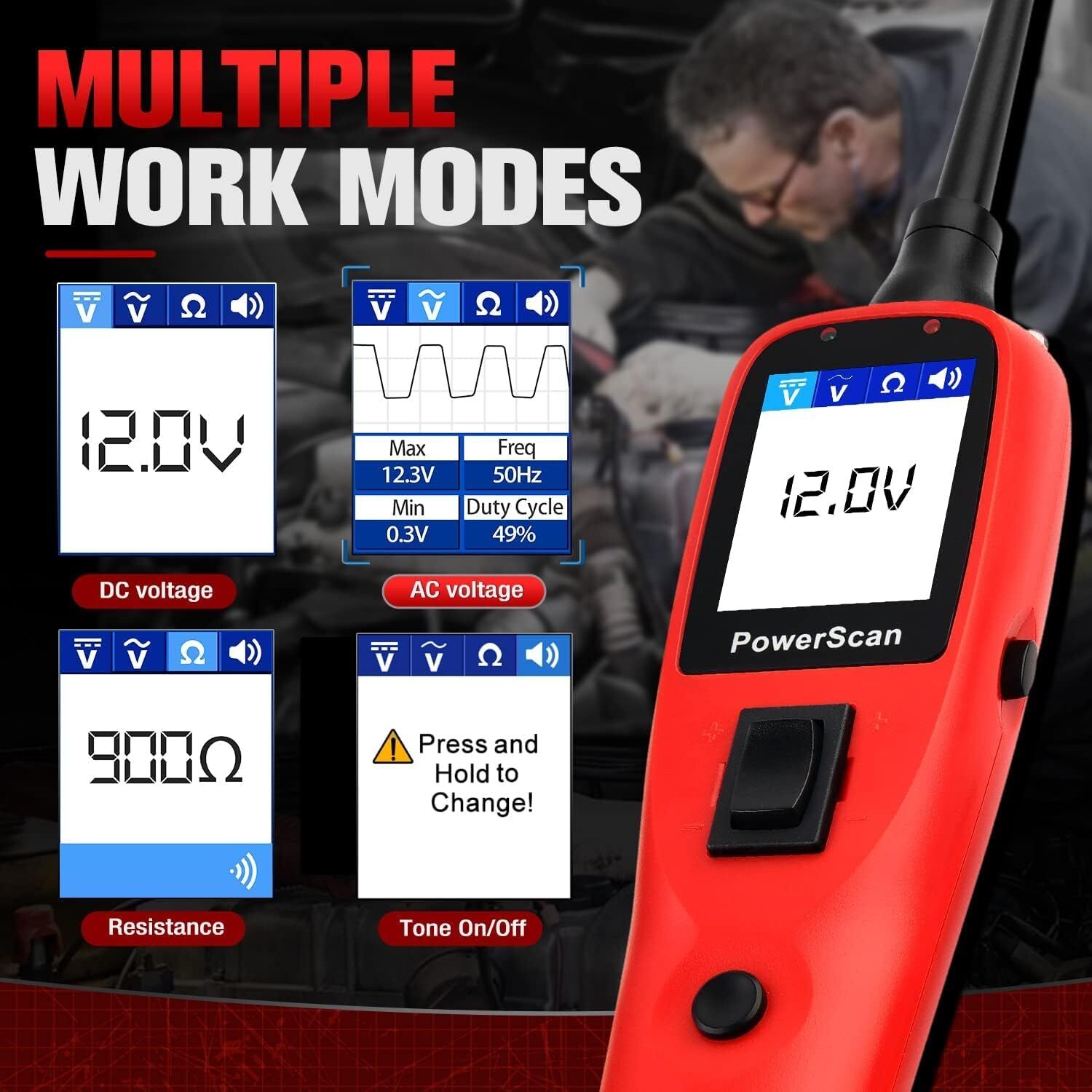 2024 Autel Powerscan PS100 Probe 12V/24V Auto Electrical Circuit System Tester