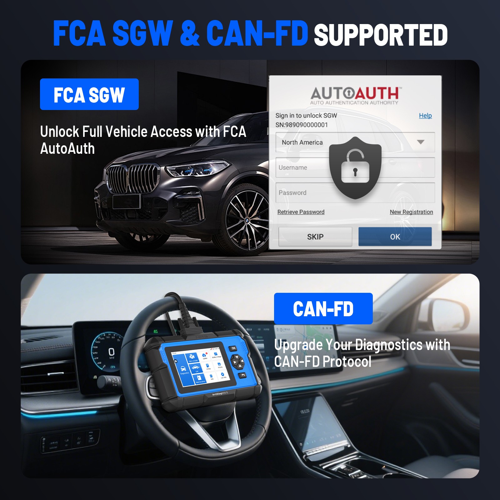 TOPDON AD600 PRO One-Click AutoVIN Fast Detection For Global Gasoline Vehicles
