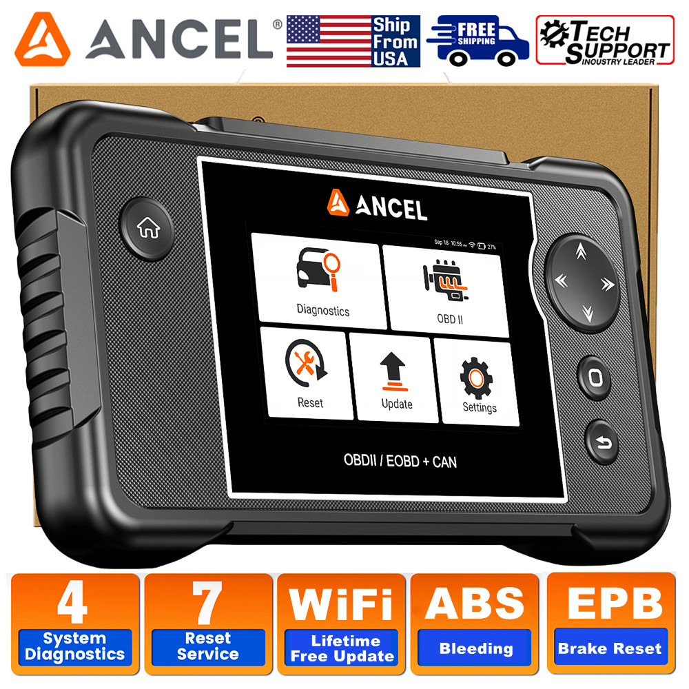 Check Engine ABS SRS TCM OBD2 Scanner Car Diagnostic Tool with 7 Reset Service