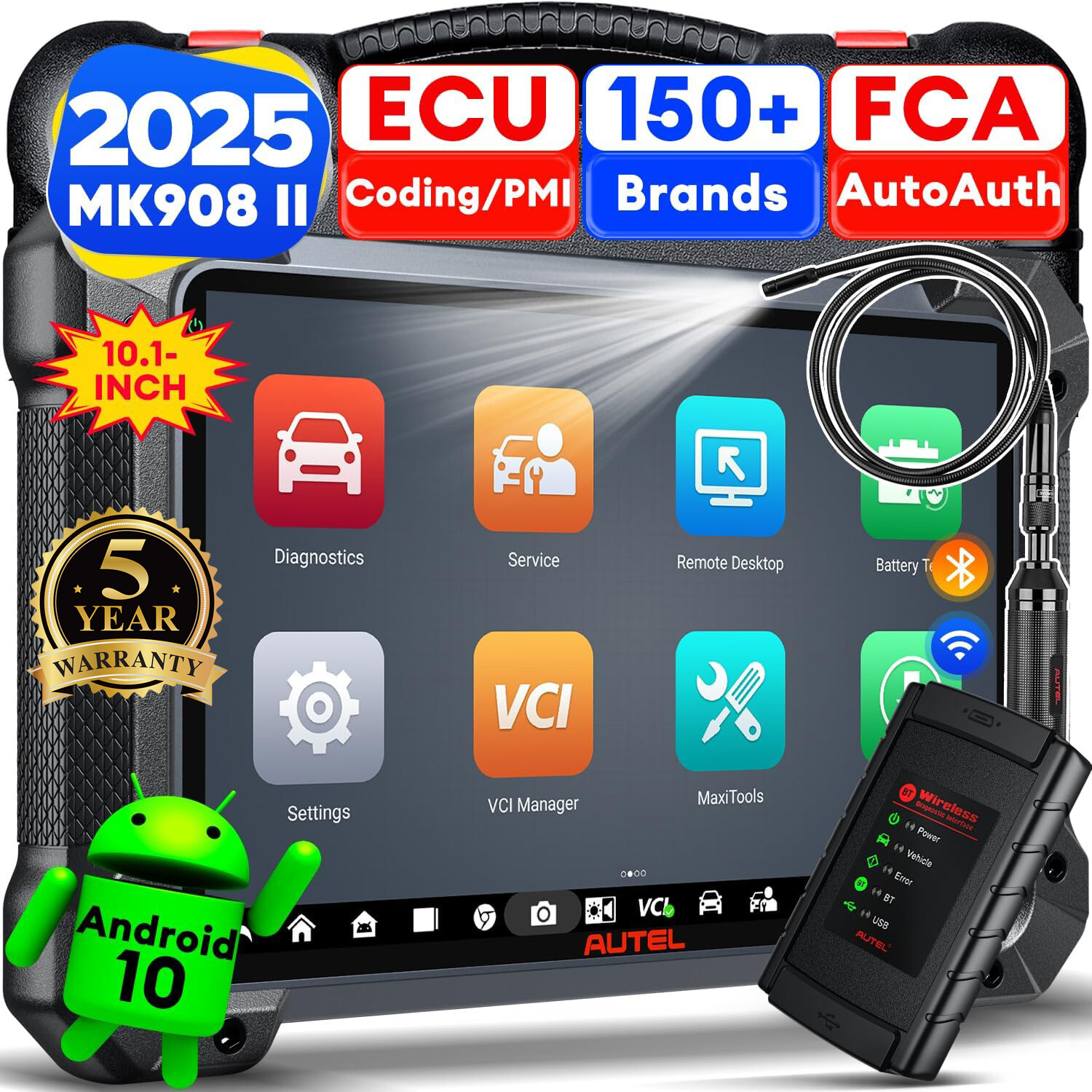 Autel MaxiCOM MK908 II OBD2 Scanner: 2025 Up of MK908 MS906 PRO MP900BT MS906BT