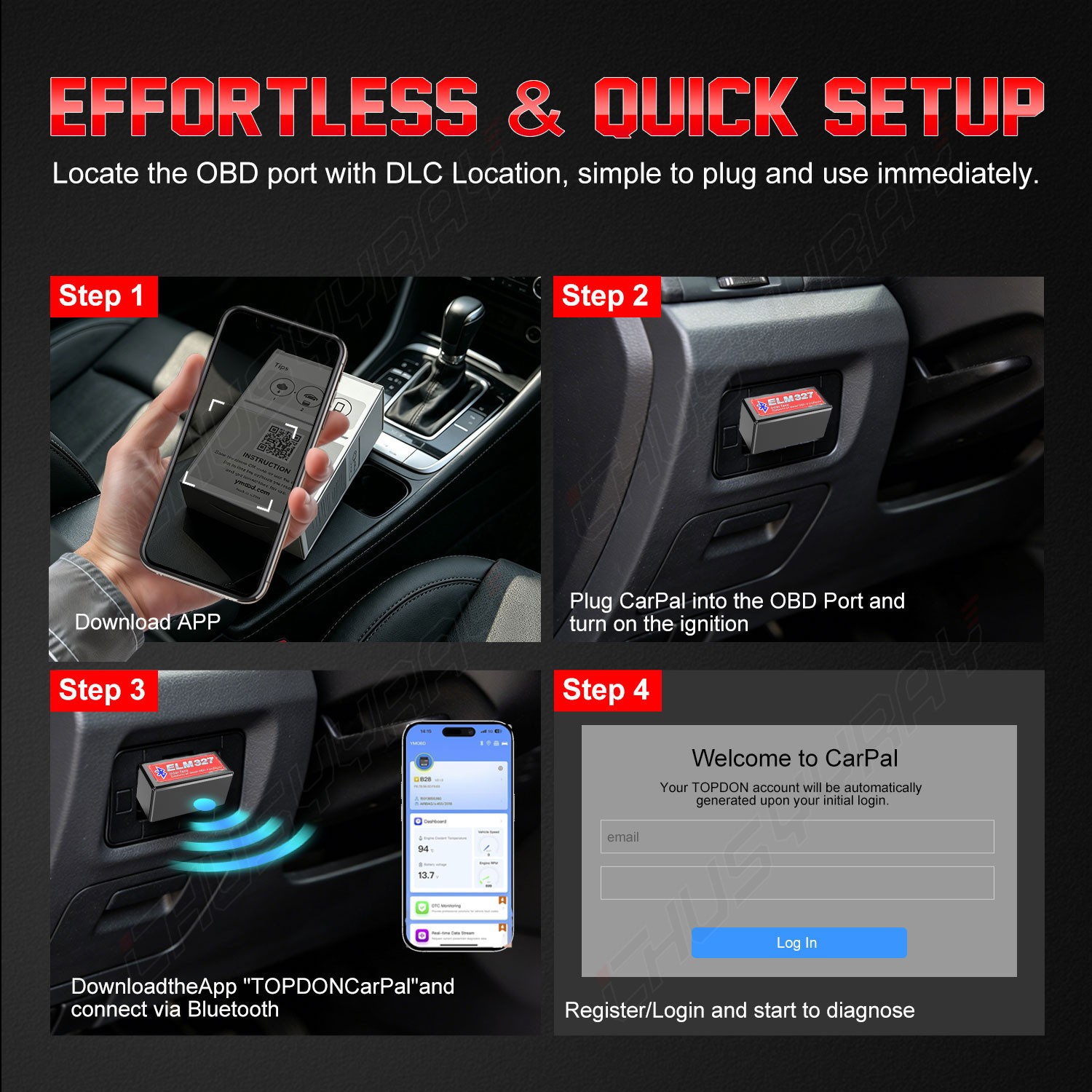 For Toyota Tacoma 1996-2025 ELM327 OBD2 Scanner V5.1 Bluetooth Code Reader