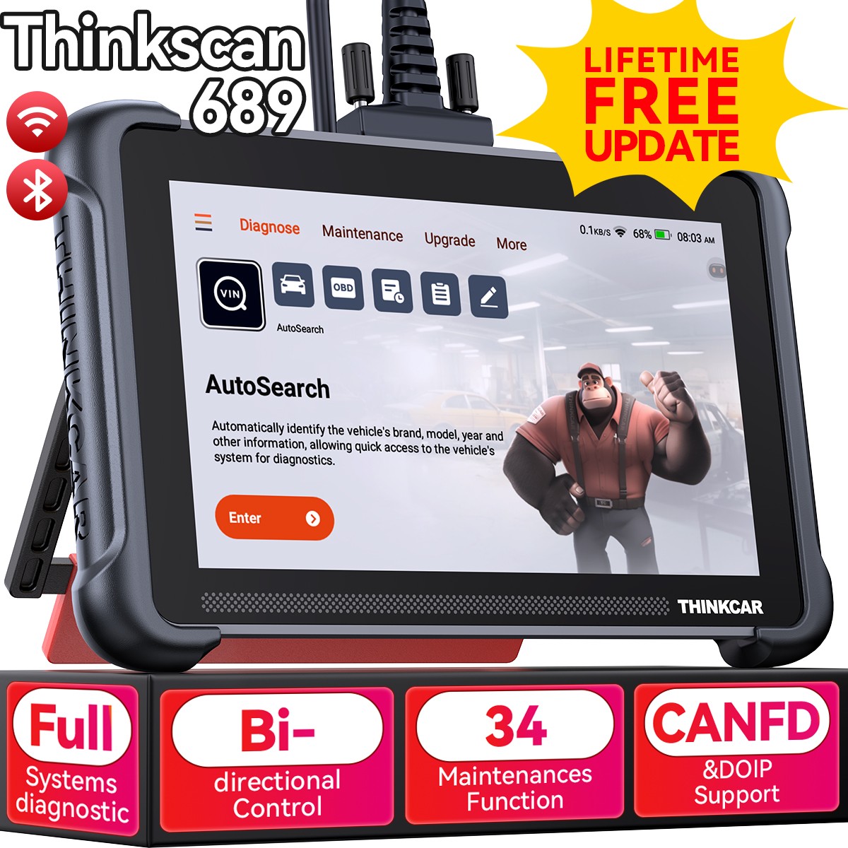 2026 Newest Thinkcar THINKSCAN 689 OBD2 Diagnostic Scanner Lifetime Free Update