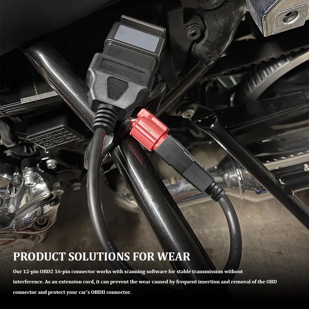 OBD2 to OBD1 GM Adapter, Car Code Reader, 12 Pin 15.7 inches, Black