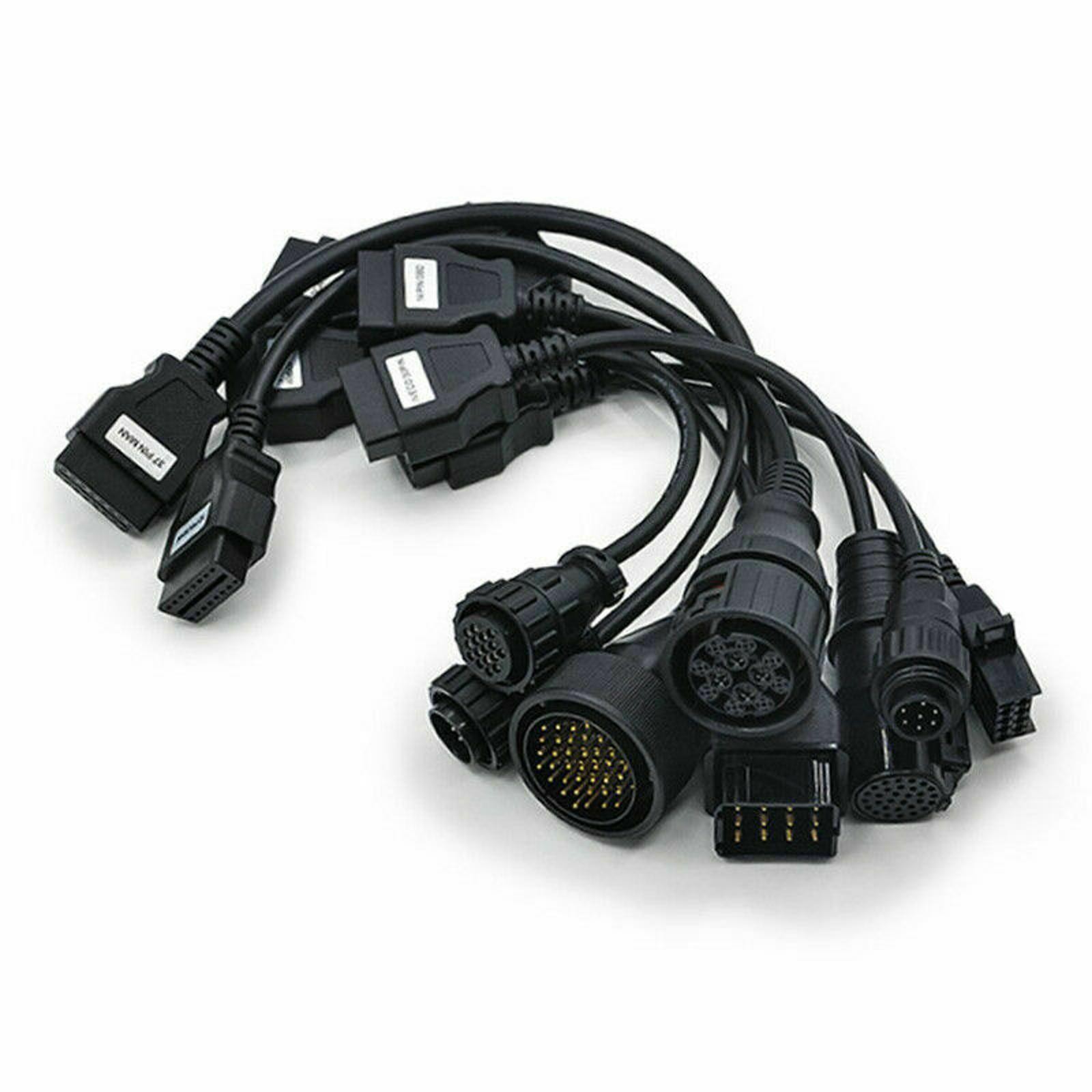 8Pcs Metal & Plastic Truck Cables OBD2 Diagnostic OBDII Adapter Tool For CDP B9
