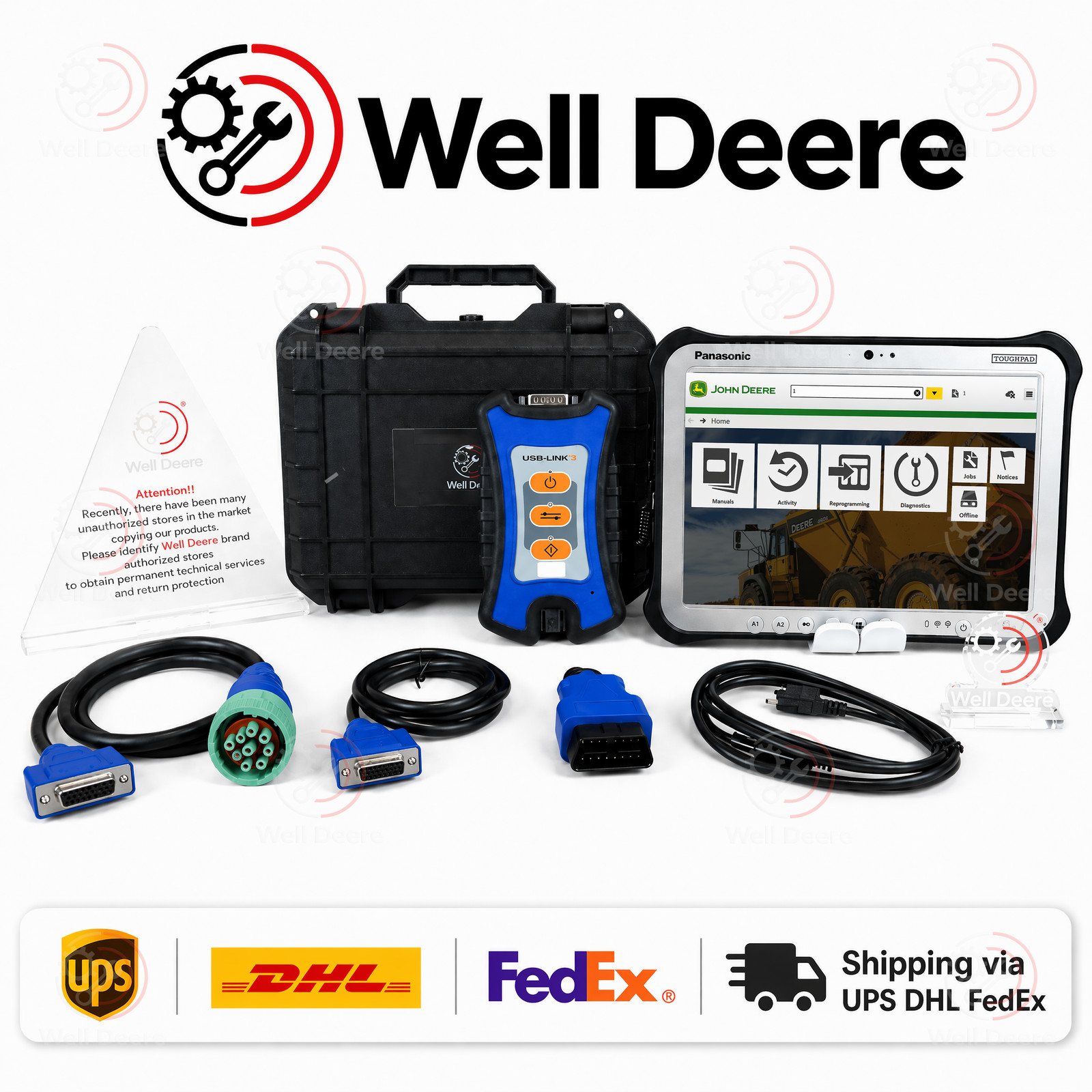 NEXIQ Technologies 121054 USB-Link 3 Wired with John Deere V5.4 software +tablet