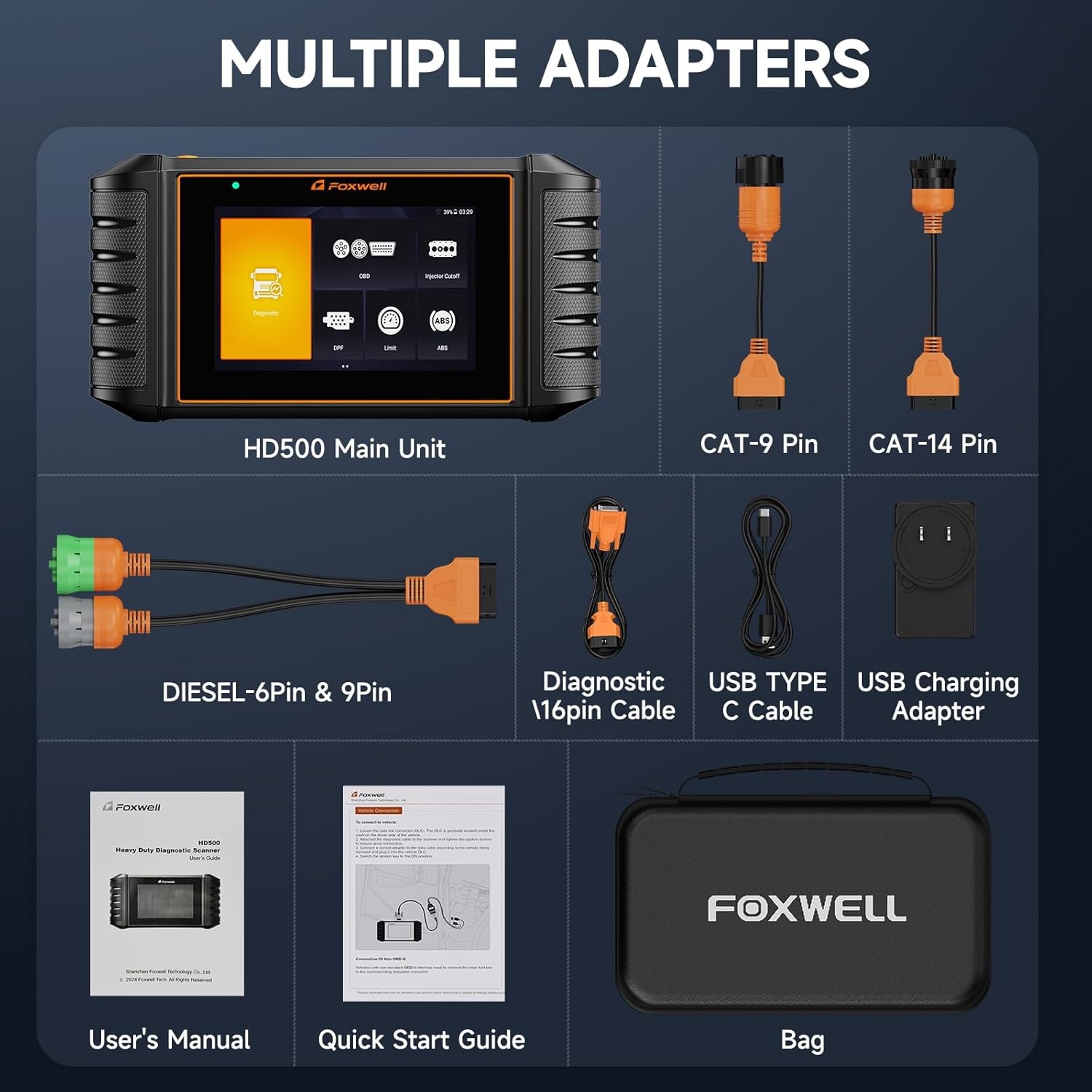 FOXWELL HD500 Heavy Duty Truck Scanner Diesel OBD Diagnostic DPF Regen Injector