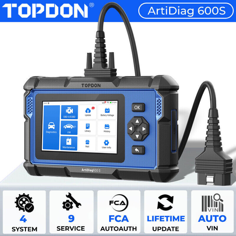 TOPDON AD600S OBD2 Scanner Engine ABS SRS SAS TPMS EPB Diagnostic Tool