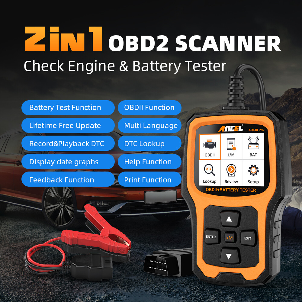 Automotive OBD2 Scanner Battery Tester Check Engine Code Reader Diagnostic Tool