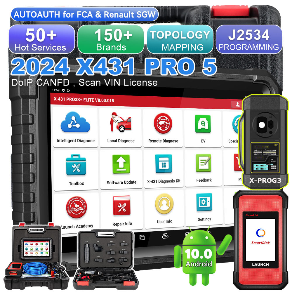 LAUNCH X431 PRO3S V+ 5.0 ELITE PRO5 Car Diagnostic Tool J2534 Programming Coding