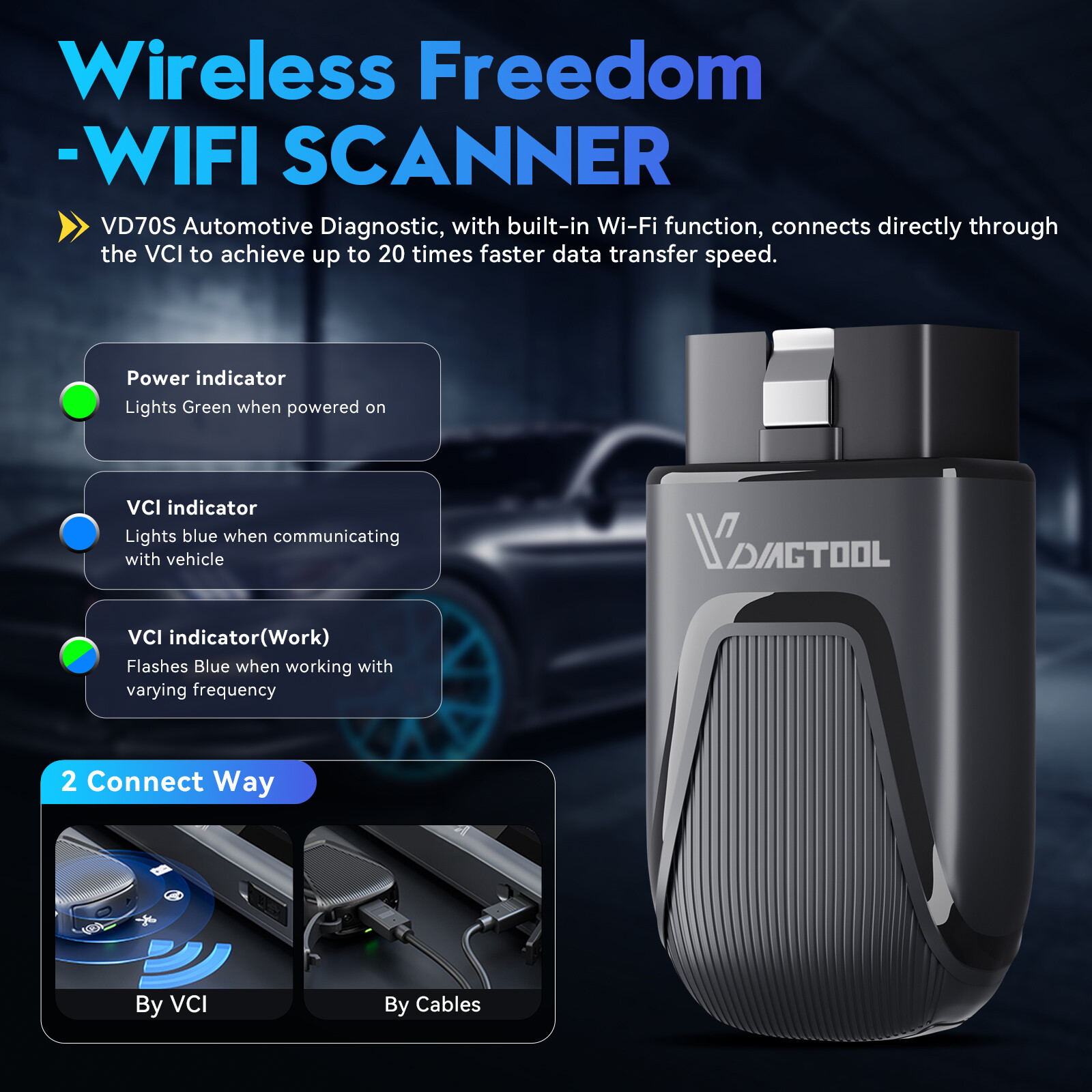2026 VDIAGTOOL VD70S Wireless All System OBD2 Scanner Diagnostic Tool ECU Coding