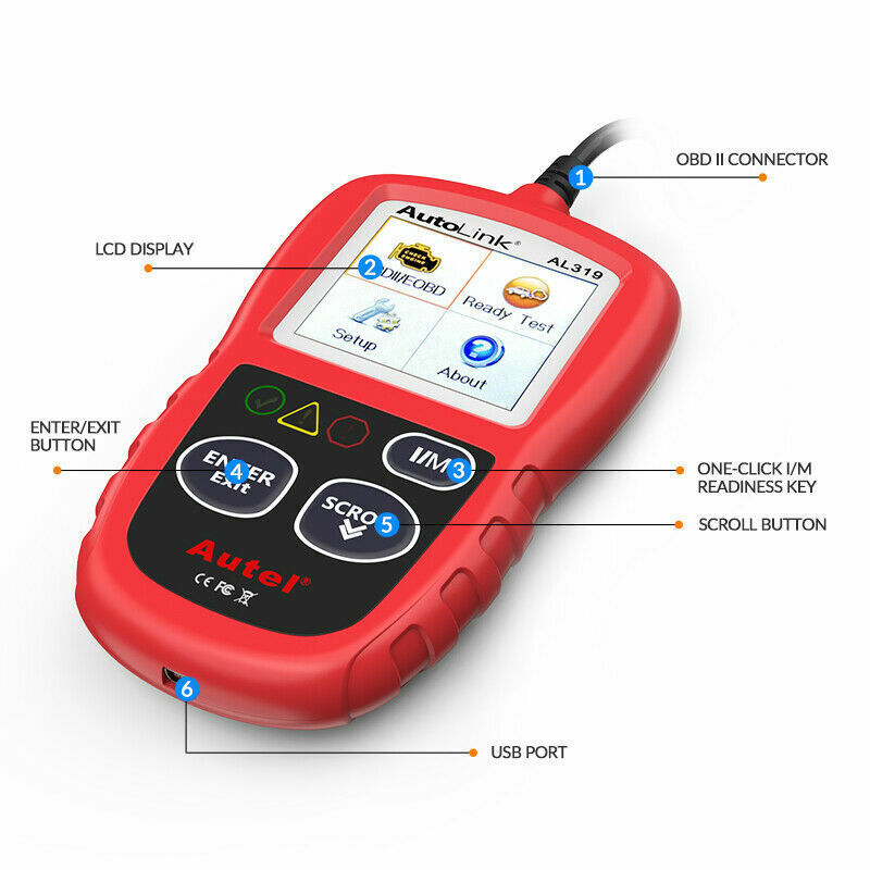 Autel Autolink AL319 OBD2 CAN OBDII Auto Car Code Reader Diagnostic Scanner Tool