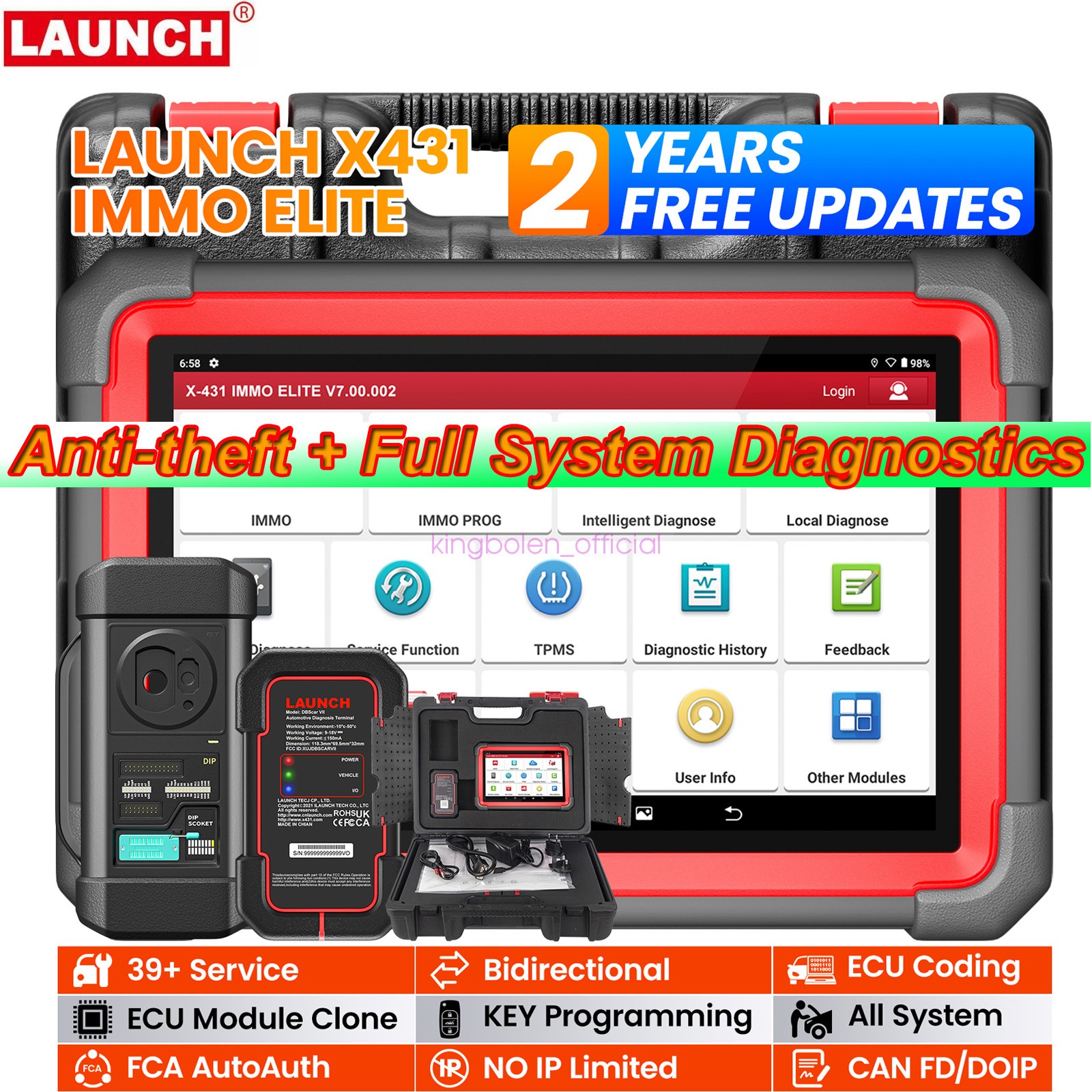 2026 Launch X431 IMMO ELITE PAD 7 ECU Programming All System Diagnostic Scanner