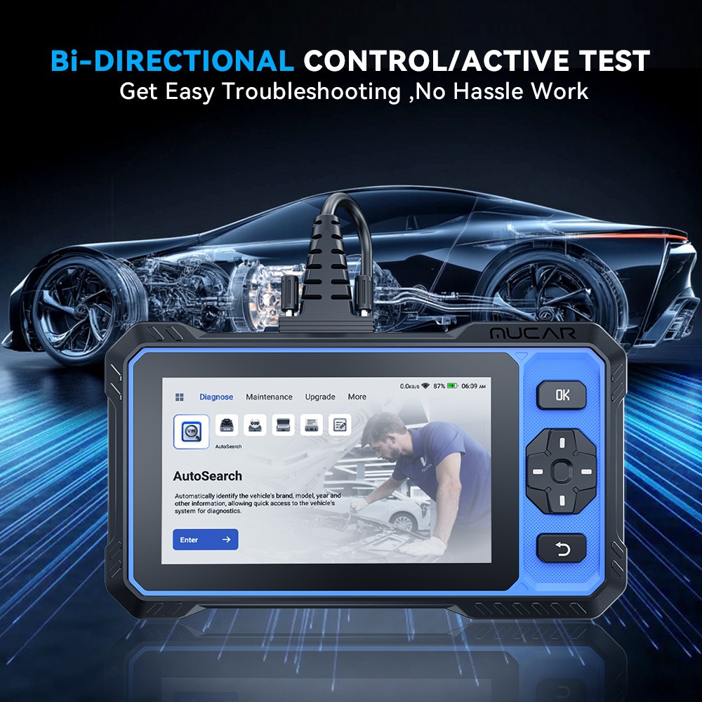 Newest MUCAR 632 AI Assisted Car Diagnostic Tool OBD2 Scanner Tool CANFD & FCA