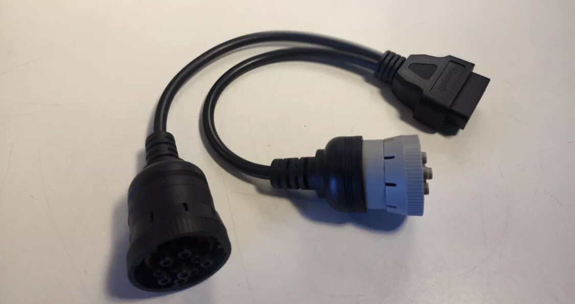 6 Pin J1708 + 9 Pin J1939 to 16 Pin OBD2 OBD-II Adapter Cable Heavy Duty Truck