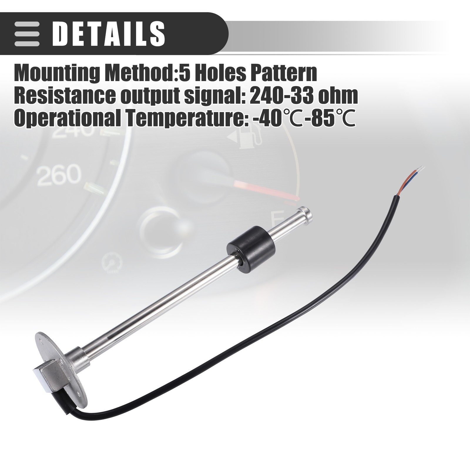 10.5″ 267mm Boat Fuel Sending Unit Marine Gas Water Level Gauge Sensor 240-33ohm