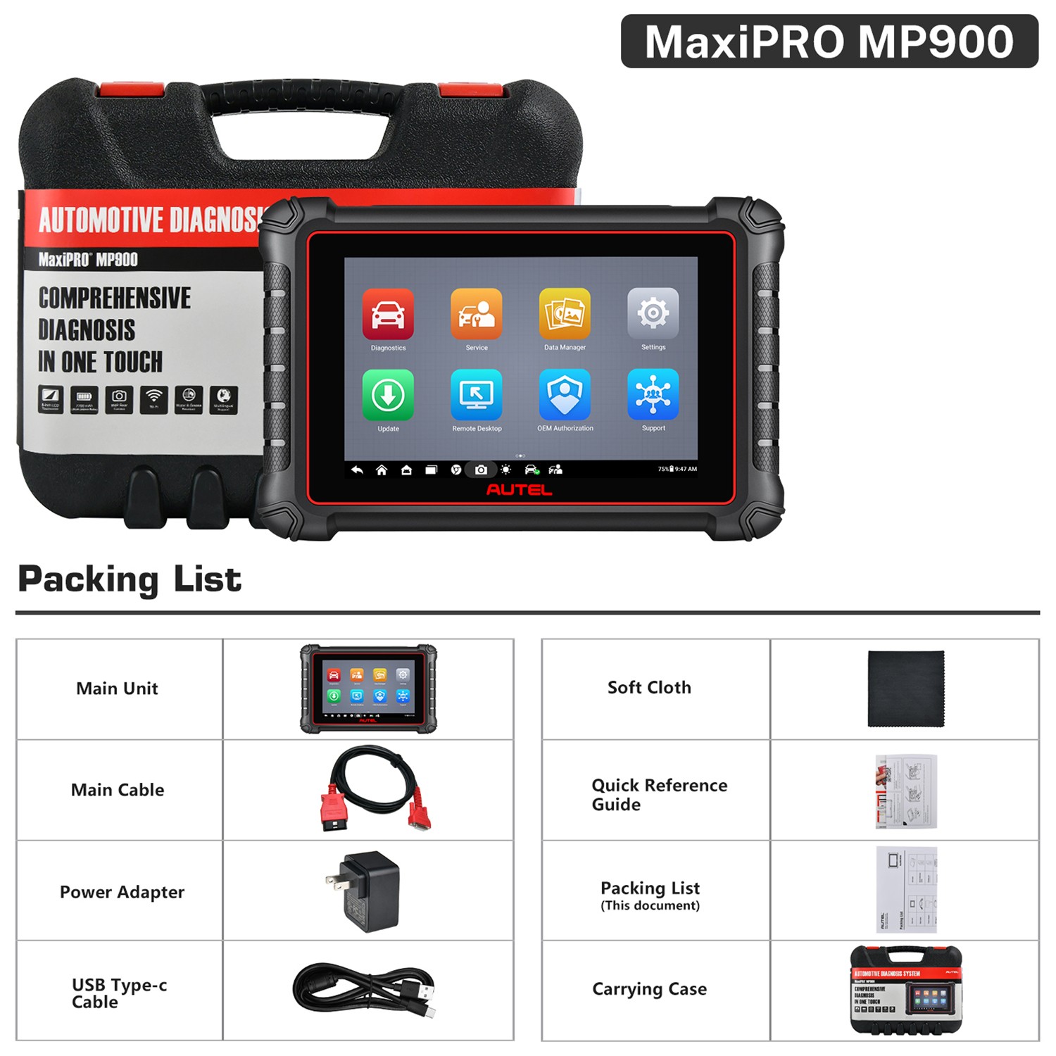Autel MaxiPRO MP900 Car Diagnostic & Coding Tool with ECU & CAN FD DOIP Support