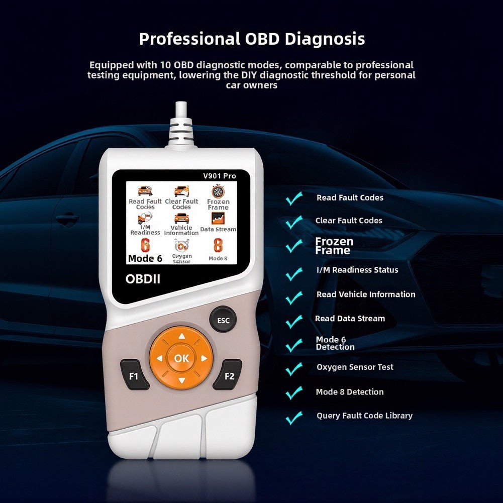 For OBD2 Scanner Reads Clears DTCs Views Freeze Frame Data and Runs I/M Tests