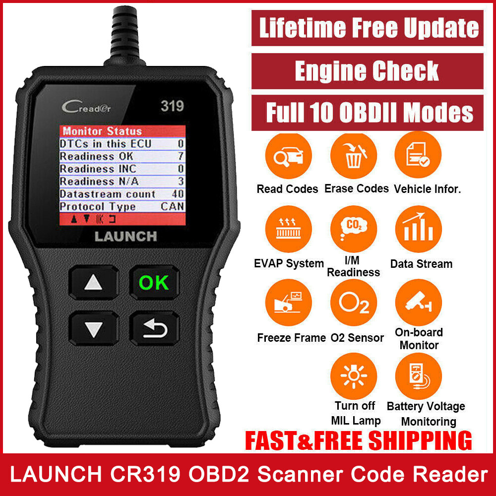 LAUNCH CR319 Car OBD2 Scanner OBD Code Reader Check Engine Fault Diagnostic Tool