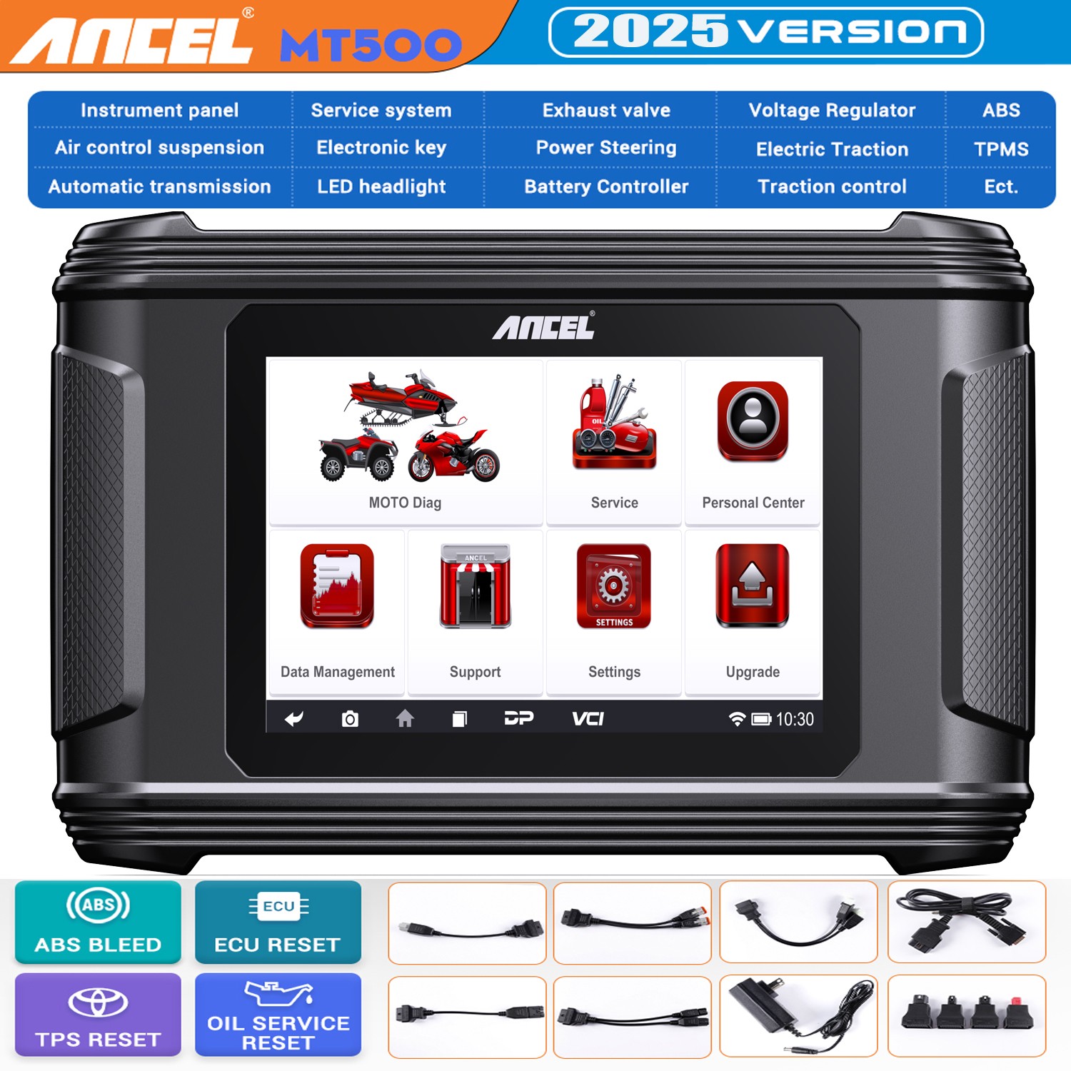 ANCEL MT500 PRO Motorcycle All Systems Diagnostic Scan Tool OBD2 Scanner Reader
