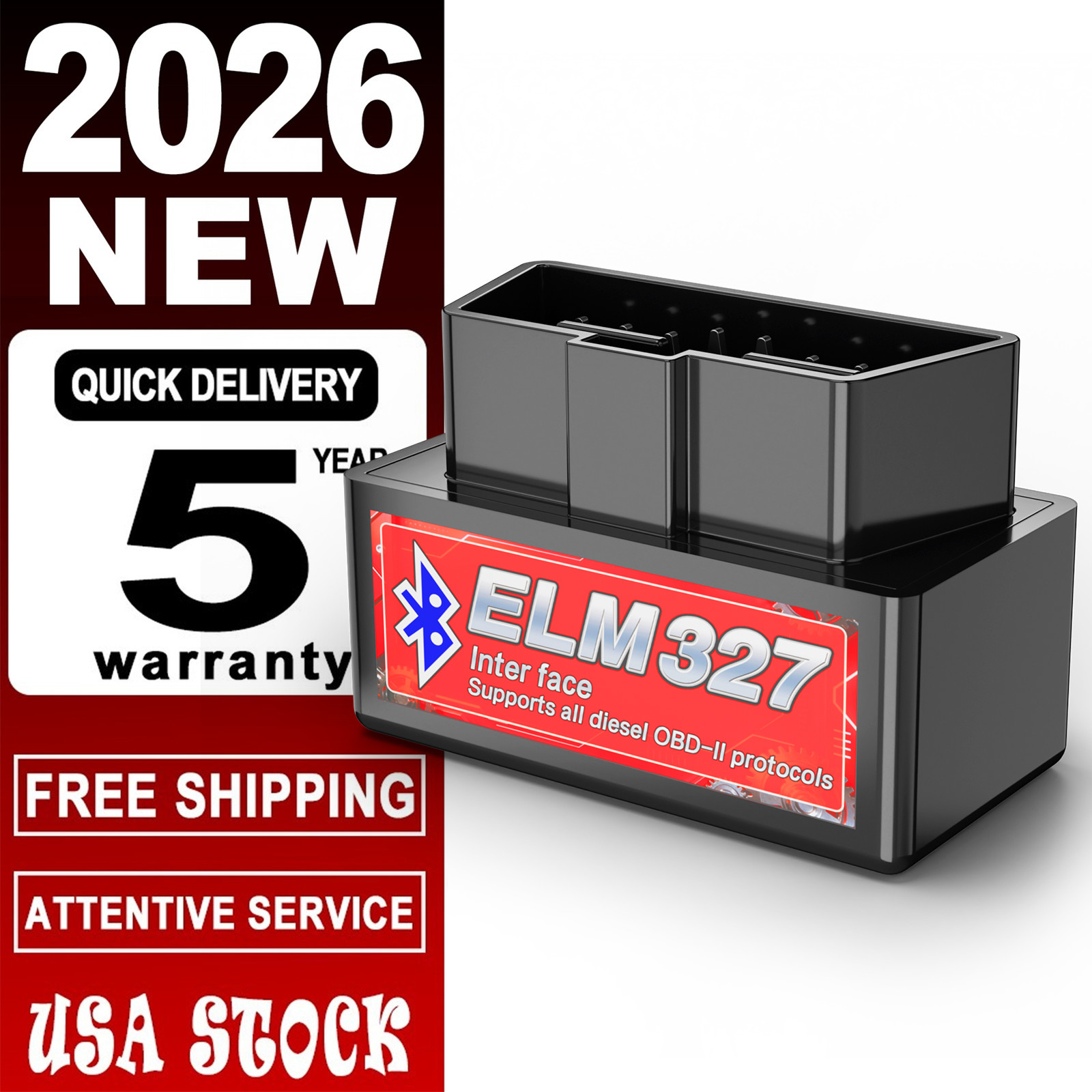 ELM327 V5.1 OBD2 Code Bluetooth Interface Adapter Diagnostic Tool Scanner