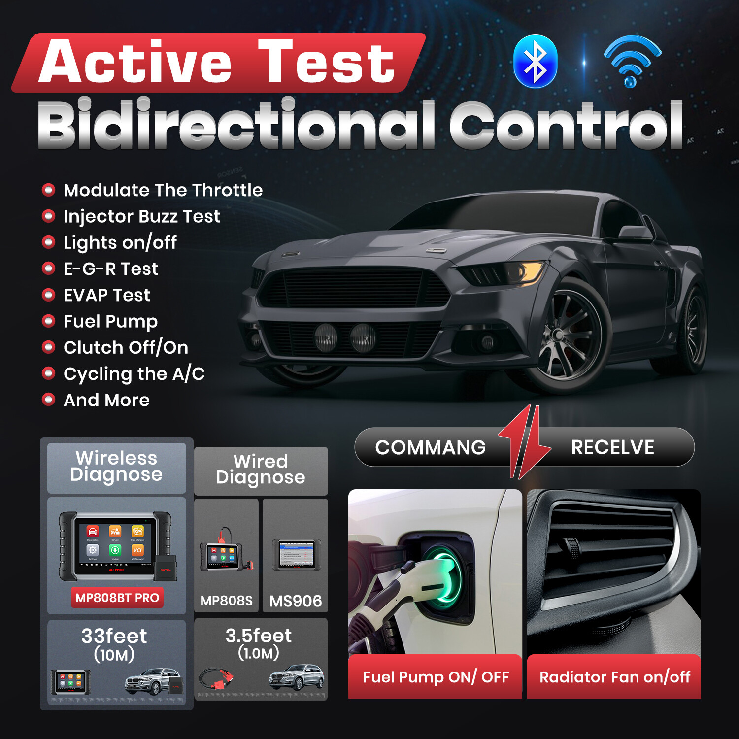 2026 Autel Scanner MaxiPRO MP808BT Pro Automotive Diagnostic Tool Android 11.0