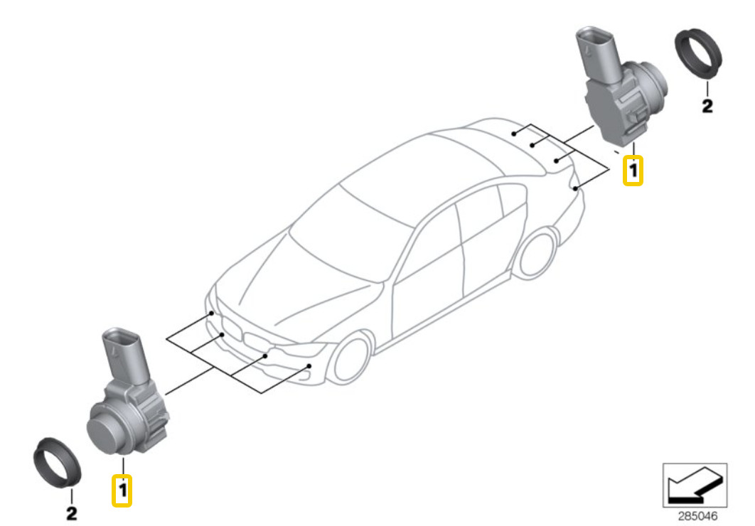 NEW OEM BMW 3′ F30 F31 F34 GT F35 F80 M3 Park ultrasonic sensor PDC ALL COLORS