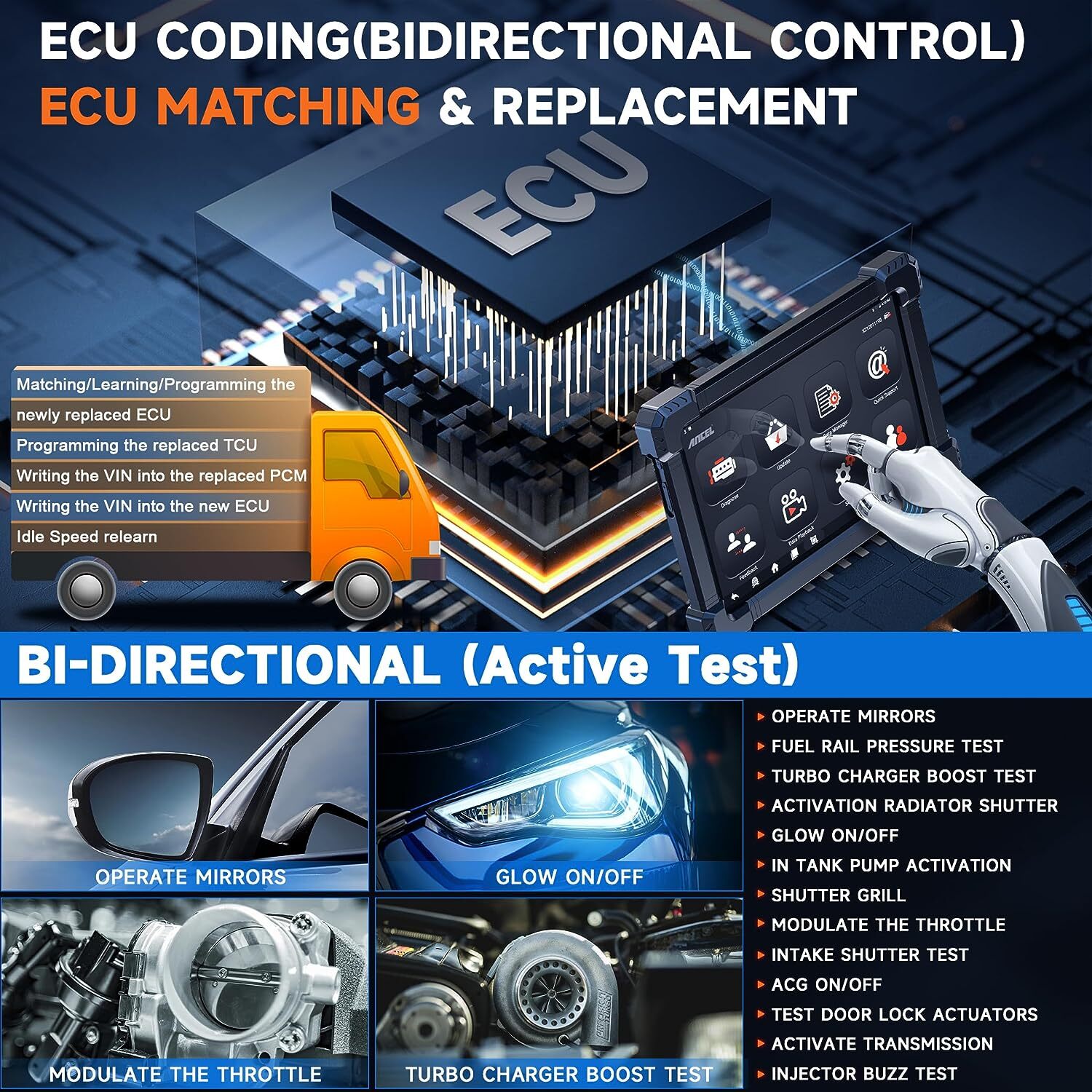 X7 HD 24V 12V Diesel Heavy Duty Truck Scanner ECU Coding All System DPF Regen
