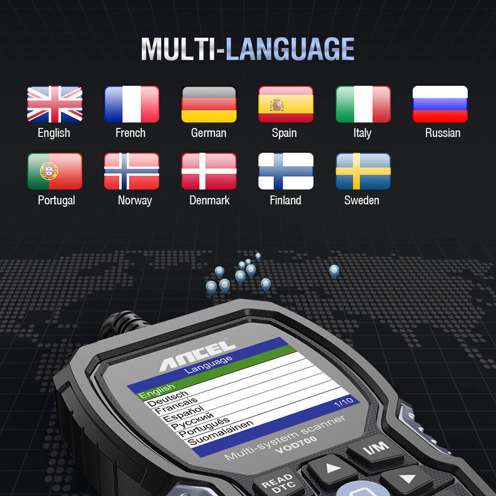 ANCEL VOD700 All System OBD2 Diagnostic Scanner ABS SRS BMS TPMS Fit for VOLVO
