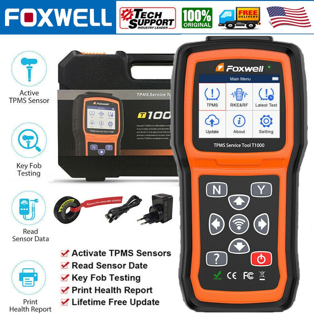 TPMS Relearn Tool Foxwell T1000 Universal Tire Pressure Sensor Diagnostic Scan