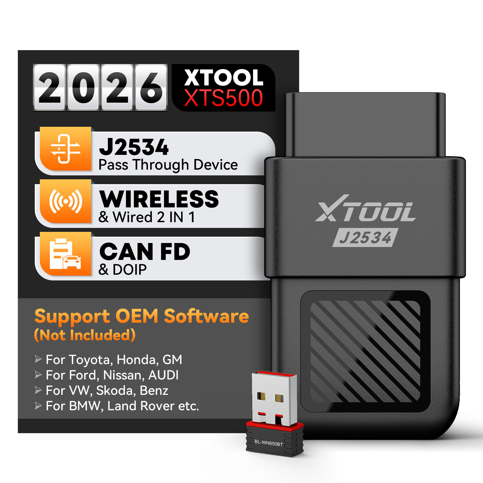 2026 XTOOL XTS500 J2534 Pass-Thru Programmer ECU Programming Coding Auto Scanner