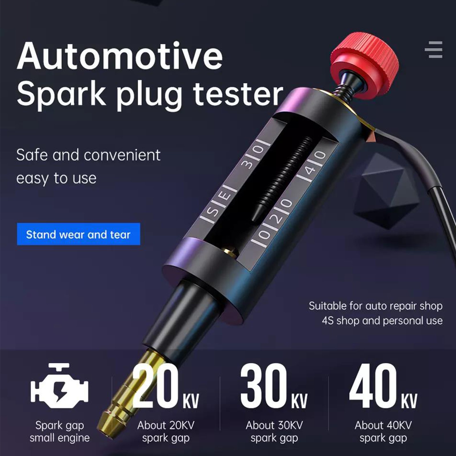 Adjust Auto SPARK Plug Tester Ignition Coil Engine In Line Diagnostic Test Tool